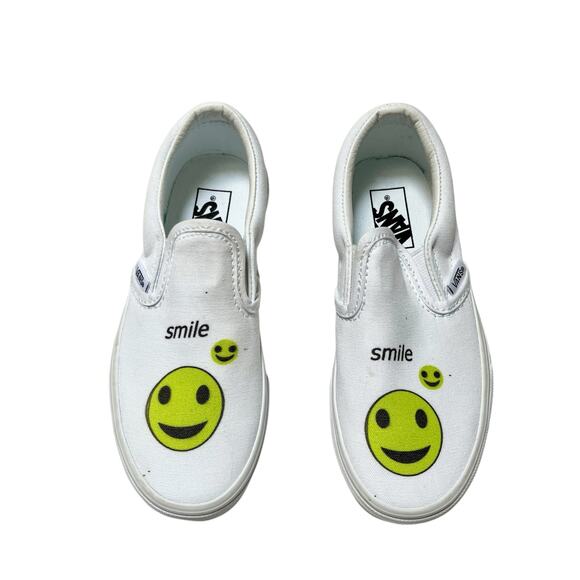Vans Classic Smiley Face Slip On Sneakers Size 13.5 Youth - Picture 1 of 8